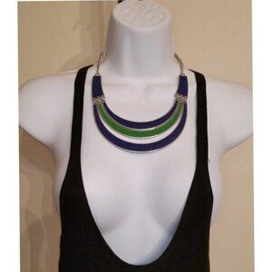 Ny Brand Enamel Metal Bib Statement Necklace